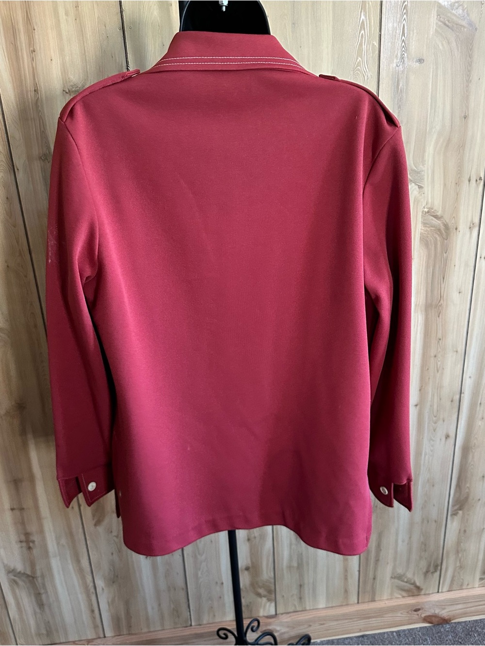 Ridiculously Awesome Vintage Red Two-Piece Shirt and Pants Set with White Trim - Picture 10 of 17